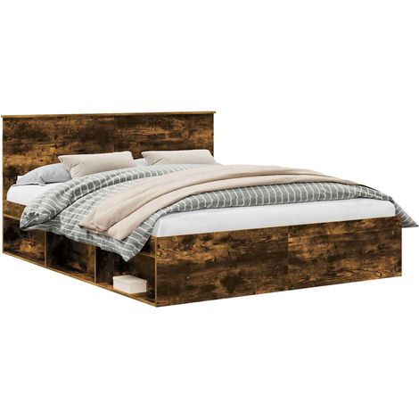 Maison Exclusive - Estructura de cama con cabecera Roble ahumado (1/5)