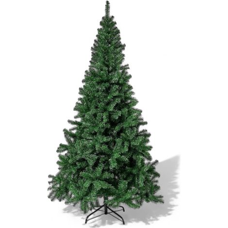Albero di Natale verde apertura tradizionale base in plastica robusta per interni Pila - H90 - 206 rami cm (1/5)