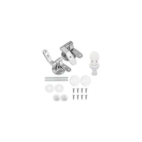 Attaches Charnière Abattant WC, Lot de 2 Charnières de Rechange pour Lunette de Toilette avec Fixations en Alliage,charniere abattant wc (1/5)