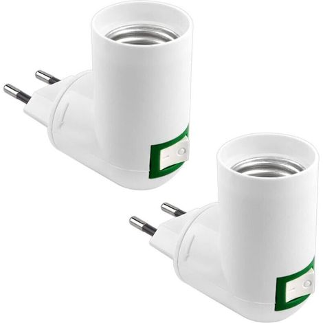 Douille E27 avec Interrupteur sans Fil pour Lampe Murale, AC 230V, Support Ampoule LED, Adaptateur E27 pour Lampe de Lit Chambre, Spot E27 Lampe, lot de 2 (sans ampoule) (1/5)
