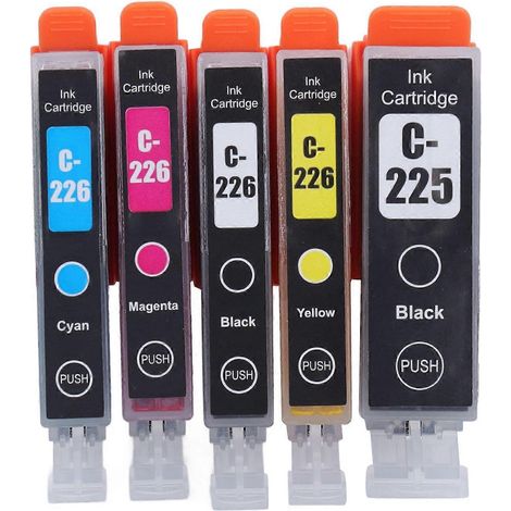 Cartouche d'encre couleur à flux d'encre régulier, boîtier ABS, compatible avec les imprimantes PIXMA IX6520, IP4820 et IP4920, 5 couleurs