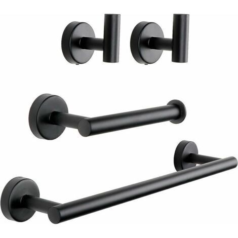 Ensemble de matériel de salle de bain 4 pièces, salle de bain noir mat