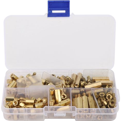Kit 180 pièces entretoises M4 laiton hexagonal taraudé mâle-femelle avec vis, supports de fixation pour carte électronique (1/5)