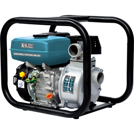 Bomba de agua de gasolina KS 50, 5.5 hp, 500 l / min, 27m de altura, 8 m de profundidad de succión, 50 mm, carcasa de aluminio, consumo eficiente de combustible, bomba de motor para agua pura