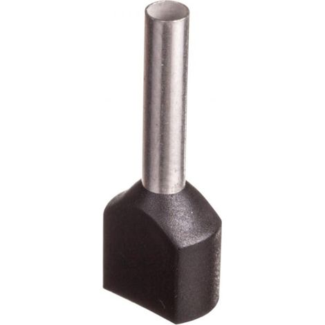Guaina terminale per cavo isolata TID 2x1,5mm2/12mm nera stagnata TID2x1,5L12x500 /500 pezzi/