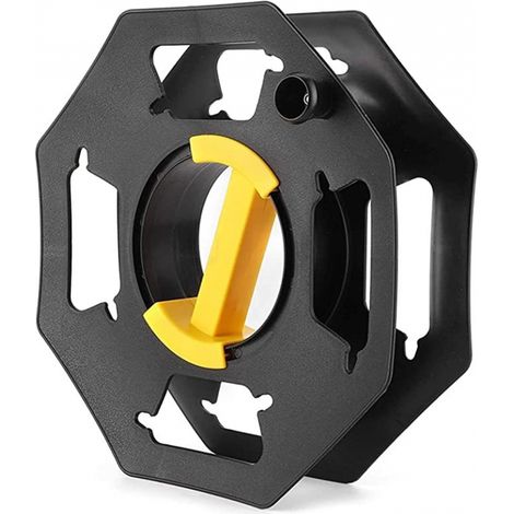 Caravan Cable Reel, Manual, Empty, for Camping and Household, up to 25 m of Cable, Plastic, Black and Yellow (1/5)