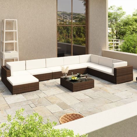 Patio Furniture Brown PE Rattan Set Modular Patio Lounge Set vidaXL (1/5)