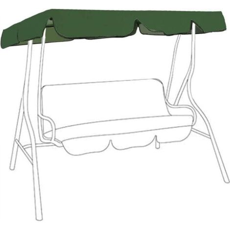 Replacement Canopy for Garden Swing, Waterproof 210D, Swing Canopy, Replacement Sunshade for Garden Rocking Swing, UV Resistant (Green, 195x125x15cm) - Three-seater (1/5)