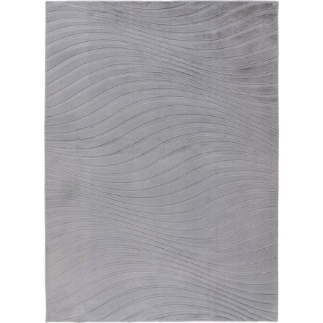 Tapis intérieur argent brillant à relief ondulé robuste - 150 x 80 cm (1/5)