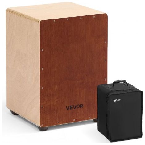 Cajon, Kistentrommel mit internen Snare-Drähten, leichte Drum Box aus Holz, Trommel-Musikinstrument mit abgerundeten Kanten, inkl. Reisetasche, für Anfänger & Profis, 305x305x430 mm (1/5)