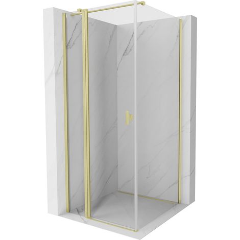 Mexen Mist T Duschkabine, schwenkbar 85 x 85 cm, transparent, gebürstetes Gold - 8A4T-085-085-55-00 (1/5)