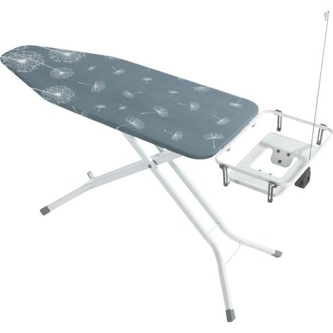 WENKO Tavolo da stiro Professional, extra largo, adatto per stazioni di stiratura a vapore, bianco, metallo rivestito in polvere bianca, cotone multicolore