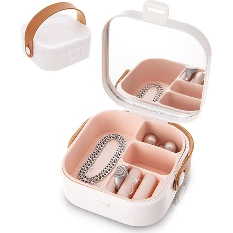 Travel Jewelry Box with Mirror and Removable Insert (1/5)