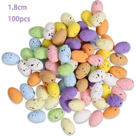 Œufs de Pâques en mousse à faire soi-même (1,8/2,5/3 cm) - Accessoires pour couronnes de Pâques - Ornements d'œufs de Pâques colorés (1/4)