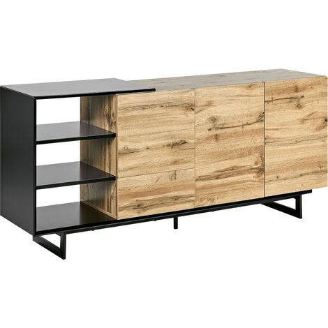 Sideboard mit 2 Türen FIORA Braun / Schwarz