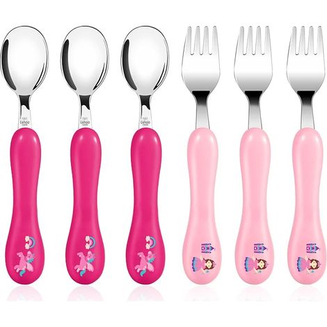 Couverts Enfant INOX Ensemble de Bebe Fourchettes Cuillères Set Couvert Garçons Filles (1/5)