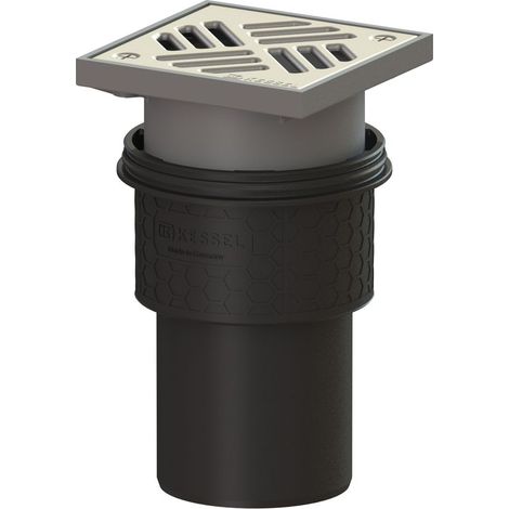 -Boden-/Deckenablauf Ecoguss DN 100, senkrecht, Schlitzrost (1/2)