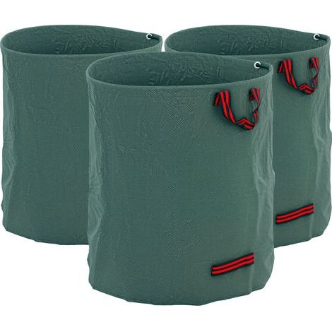 Set mit 3 x 272-Liter-Gartenabfallsäcken mit verstärkten Griffen und flexiblen Ringen, faltbar und wiederverwendbar (1/5)