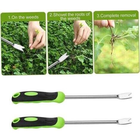 NALOOKAMIC Outil de désherbage Manuel Outil de désherbage de Jardin Outil de désherbage en Acier Inoxydable pour Creuser Le Jardin ou Le Patio 2PCS (1/4)