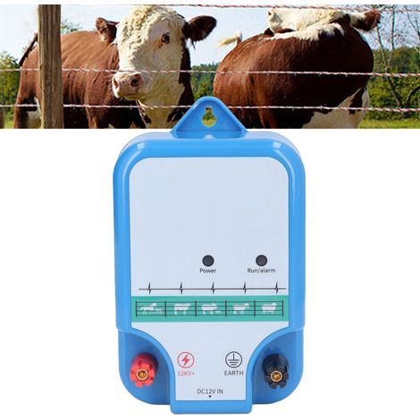 Unité principale de clôture électronique pour bétail 12 V CC, amplificateur d'énergie pour clôture électrique de 3 à 15 km : tension standard nationale 180-240 V (1/5)