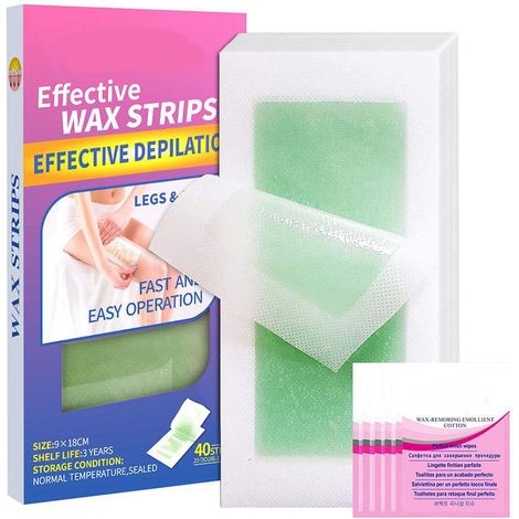 40 Bandes de Cire pour Lèvres - Épilation Faciale pour Tous Types de Peau - Inclut 6 Cotonnets Nettoyants (1/5)