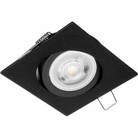 Faretto da soffitto quadrato, orientabile, IP20, Nero
