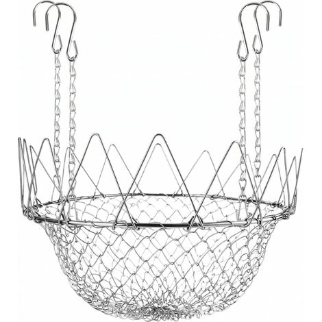 Rehausseur de pot fleurs réglable en métal pour pots d'intérieur Insert 30 à 45 cm large, argent (1/5)