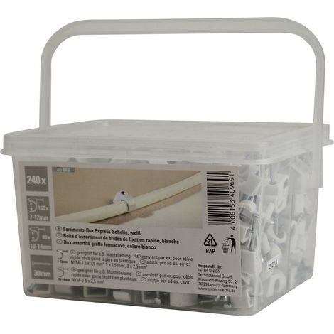 Expressschellen-Box weiß 240-teilig Nagelschellen