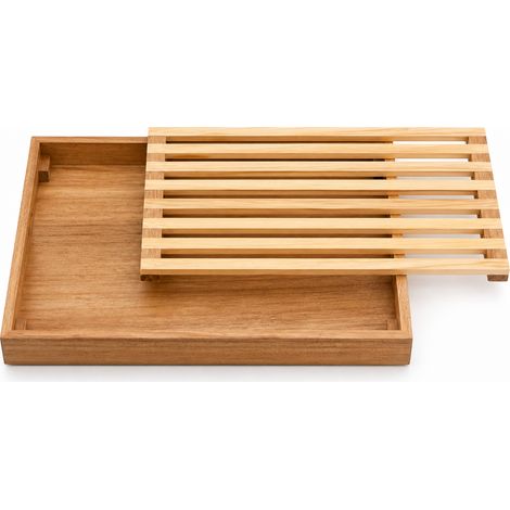 Tagliere per pane in legno con raccoglibriciole 37,5 x 24 cm (1/5)