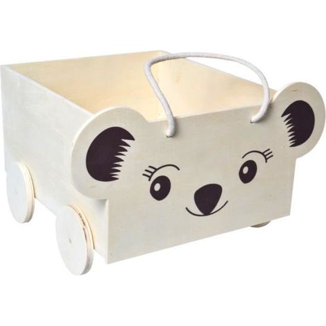 Chariot en bois - Artemio - Koala - 34x30x20.5 cm - Personnalisable - Pour enfants (1/2)