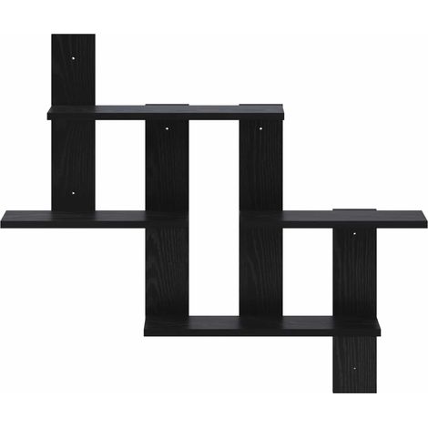 vidaXL Estante de pared Roble Negro 85 x 13,5 x 73,5 cm (1/2)