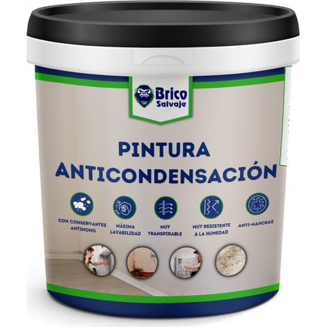 Pintura Antihumedad y Anticondensación, Conservantes Antimoho, Aislante termico, Mate, Blanco 750 ML