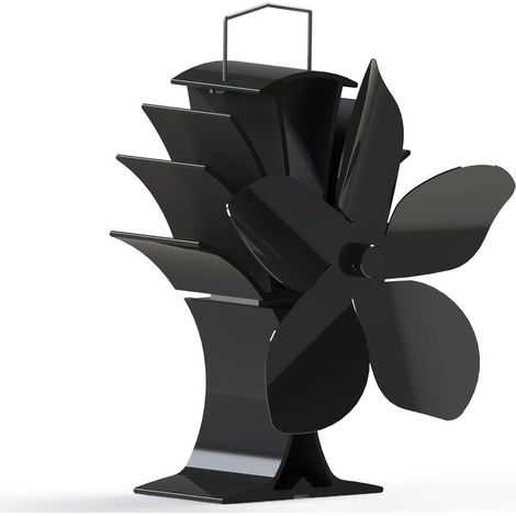 Ventilateur de poêle à 5 pales avec fonction de chauffage et économie de combustible Bureau Noir Accessoires pour cheminée et poêle (1/5)