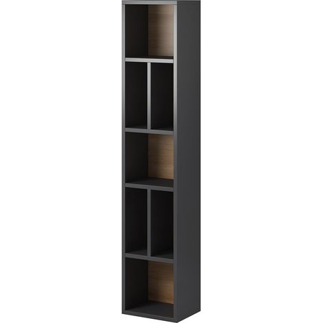 Hängendes Bücherregal 160x32cm, Kollektion OHIO. Farbe Anthrazitgrau und Eiche.