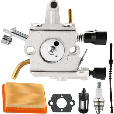 Carburateur pour STIHL FS400 FS450 FS480 SP400 SP450 Tondeuse à Gazon 4128 120 0607, C1Q-S34H, 4128-120-0651, 4128 120 0602, avec Filtre à air, Bougie d'allumage (1/5)