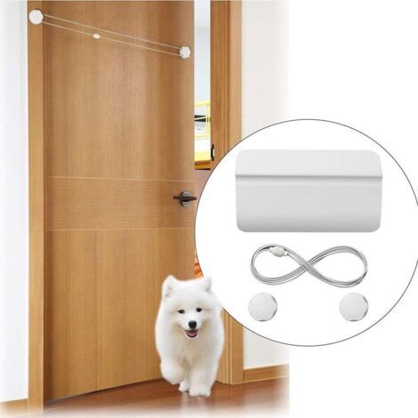 Ouverture de porte automatique pour animal domestique - Pour dressage de chiens, chats, animaux domestiques - Accès libre - Salle de bain, chambre à coucher - Blanc (1/5)