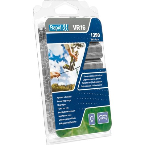 RAPID VR16 Fence Hog Rings Pack of 1,390 Green Coated Steel 1.3mm