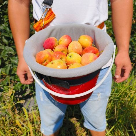 Cesta portátil para recoger fruta con correa ajustable para una recolección cómoda de cerezas, arándanos y tomates - Herramienta de jardinería (1/5)