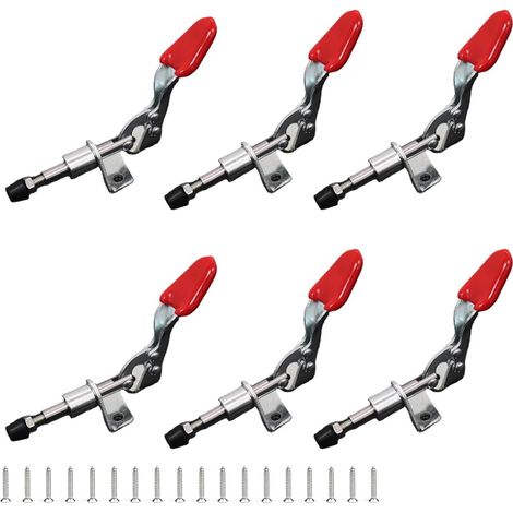 JSSEVN-Set mit 6 Kniehebelspannern, Hebelspanner GH-301-AM, Handwerkzeug für Druck- und Zugbewegung (1/5)