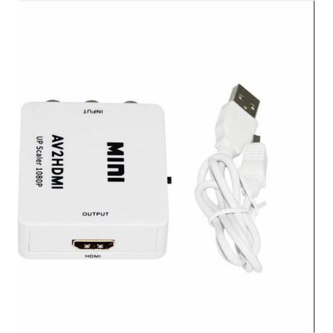 Convertiseur adaptateur AV/RCA vers HDMI support 1080P pour HDTV projecteur (1/3)