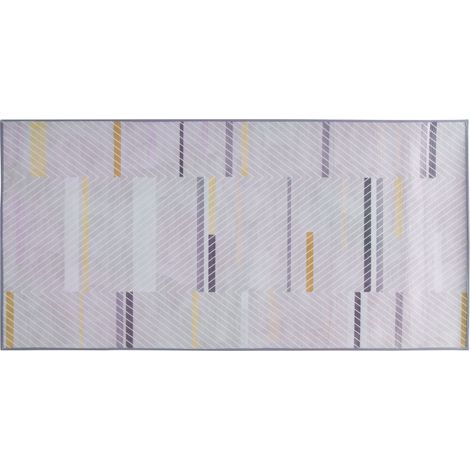 Alfombra gris de poliéster 80 x 150 cm pelo corto patrón abstracto moderno Ergenli (1/5)