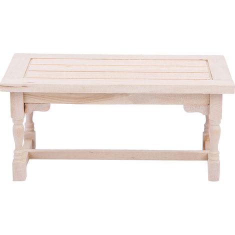 Modèle réduit de table de jardin en bois à l'échelle 1:12 pour maison de poupée (1/5)
