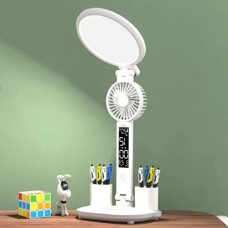 Lampe de bureau LED pliable, protection des yeux, lampe de table dimmable, rechargeable par USB, lampe de chevet (1/4)