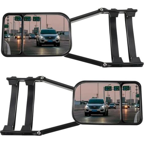 Allecto plus - Espejos retrovisores para caravanas, 2 piezas, espejos retrovisores universales para remolques - Para autocaravanas y vehículos (1/5)