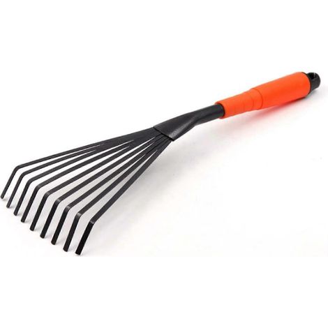Mini-Gartenrechen aus Stahl, 40 cm (16 Zoll), mit 9 Zinken, ergonomischem Griff, komfortabel und rostbeständig – Profi-Modell (1/4)