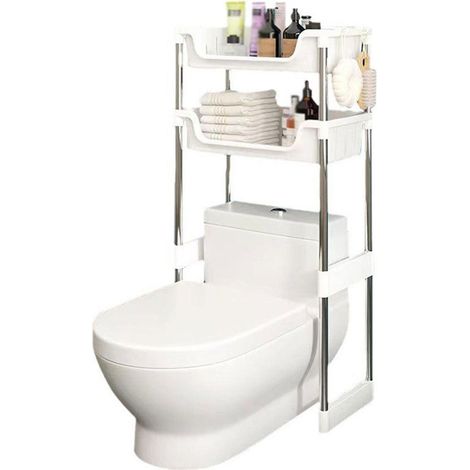 Étagère de rangement pour toilettes, support de rangement sur pied, organisateur de salle de bain pour petits espaces (1/5)