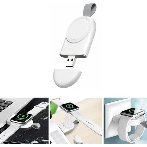 Chargeur Sans Fil Magnétique Portable USB pour Apple Watch - - Blanc - Adaptateur de Base de Charge (1/3)