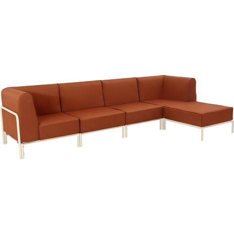 Salon de jardin bas modulable uni 5 places terracotta - Patio (1/5)