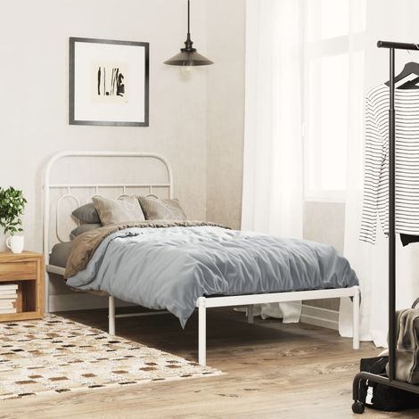Estructura cama sin colchón con cabecero metal  90x190 cm