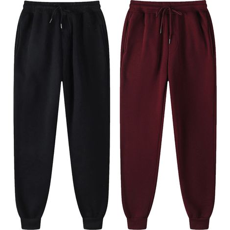 Lot de 2 pantalons de jogging pour femme avec poches – Pantalon de détente et de sport à cordon de serrage, idéal pour la maison, le sport et les voyages, tailles S à 3XL (1/5)